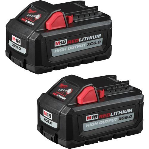 Redlithium™ High Output™ XC6.0 Battery Packs - 18 V, 6 Ah, Lithium-Ion, 5.46", 3.3", 3.22"