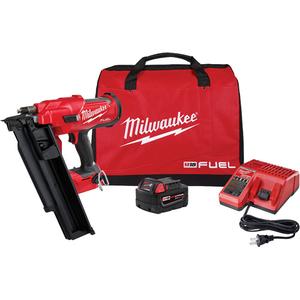 M18 Fuel™ 21 Degree Nailer Kit - 18 V, Lithium-Ion, 20° - 22°, 0.113" - 0.148", 14.1", 4.7"