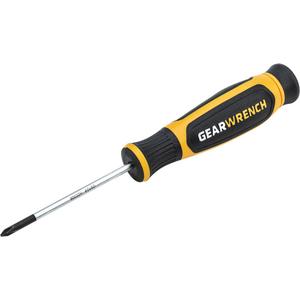 Mini Dual Material Screwdriver - Phillips, #0, 2-3/8", Round, Cushion Grip, 6", Alloy Steel