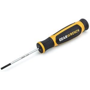 Mini Dual Material Screwdriver - Slotted, 2.5 mm, 2-3/8", Round, Cushion Grip, 6", Alloy Steel