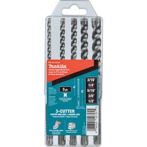 SDS-Plus 3-Cutter Bit Set - 5, Carbide, 4"
