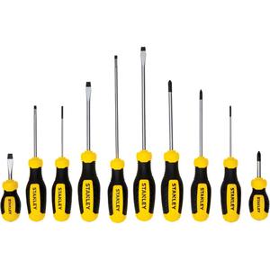 Screwdriver Set - 10 Pcs., Non Magnetic, Phillips, Slotted, Round, Limited Lifetime