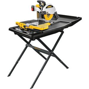Wet Tile Saw - 10", 34", 26", 3-1/8", 15 A, 22,5°, 45°, 90°