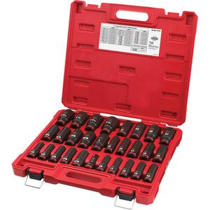 Shockwave™ Impact Duty™ SAE & Metric 6 Point Socket Set - 1/2", Impact, Deep, 29