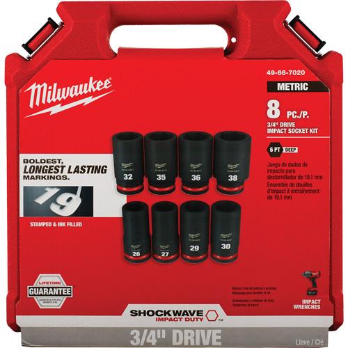 Shockwave™ Impact Duty™ Metric 6 Point Socket Set - 3/4", Impact, Deep, 8 - Image 2