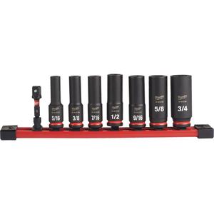 Shockwave™ Impact Duty™ SAE 6 Point Socket Set - 3/8", Impact, Deep, 9