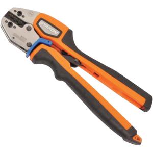 ERG Series Ergonomic Crimping Tool for ABC Flag Terminals - 10-1/2", 22-10 AWG, Black & Orange