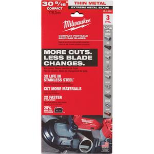 Extreme Metal Band Saw Blades - 30-9/16", 1/2", 0.02", 12/14, High Speed Steel