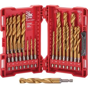 Shockwave™ Red Helix™ Metric Drill Bit Set - 25, Titanium, 135°, Split