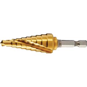 Drillco® #1 Step Drill - 1/2", 1/8", 1/32", Spiral, 1/4", 13, TiN