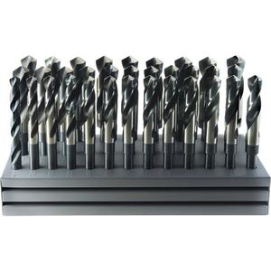 Drillco® USA S & D Drill Bit Set with Stand - 32, 5, 8, High Speed Steel, 1/2", Bright & Black