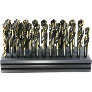 Drillco® USA S & D Drill Bit Set with Stand - 32, 5, 8, Cobalt, 1/2", Black & Gold