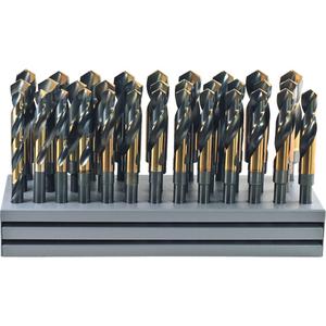 Drillco® S & D Nitro Drill Bit Set with Stand - 32, 5, 8, High Speed Steel, 1/2", Black & Gold