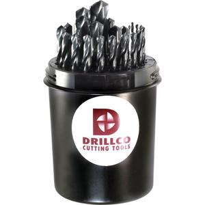 Drillco® Straight Jobber Length Drill Bit Set - 29, High Speed Steel, Black Oxide