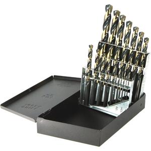 Drillco® Nitro Reduced Shank Drill Bit Set - 15, 29, High Speed Steel, 3/8", Black & Gold