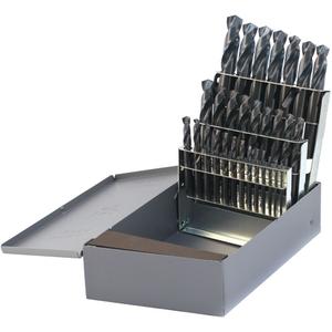 Drillco® USA Heavy-Duty Stubby Screw Machine Length Drill Bit Set - 29, High Speed Steel, Black Oxide