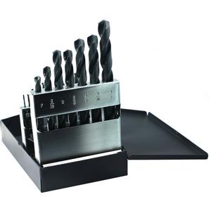 Drillco® USA Heavy-Duty Jobber Length Maintenance Drill Bit Set - 19, High Speed Steel, Black Oxide