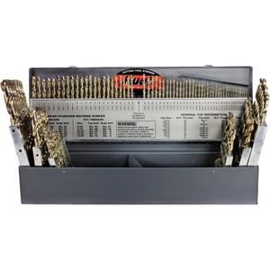 Drillco® USA Heavy-Duty Jobber Length Drill Bit Set - 115, Cobalt, Bronze