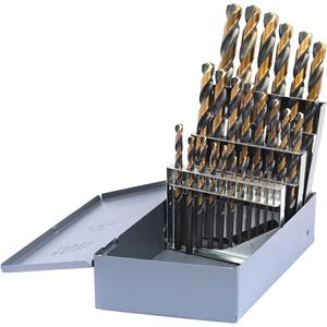 Drillco® Metric Jobber Length Drill Bit Set - 25, High Speed Steel, Black & Gold