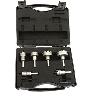 Drillco® TCT Hole Cutter Set - 6, 1", 3-Flat Reduced Shank, Bright