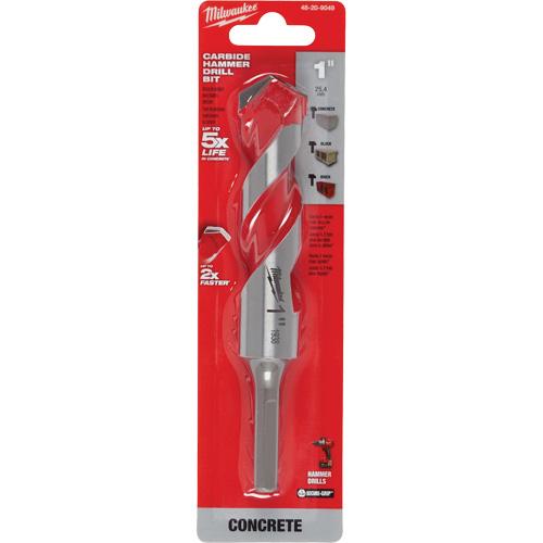 Hammer Drill Bit - Carbide, 1", 4", 6", 3-Flat