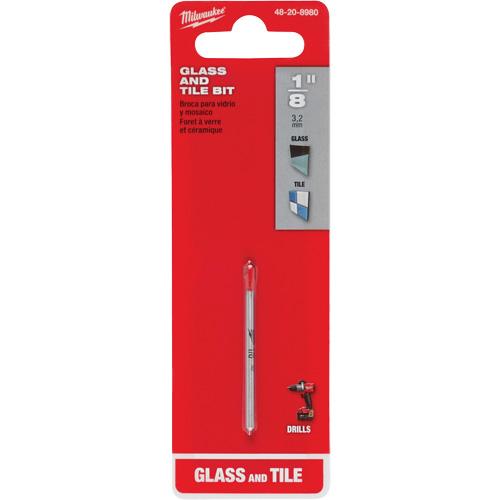 Glass & Tile Bit - Carbide, 1/8", 3/16", 1/4", 5/16", 3/8", 1/2", 0.125", Drill Drivers, Round - Image 2