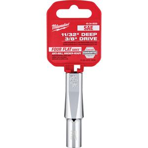 SAE Socket with Four Flat™ Sides - 3/8", 11/32", 15/16", 1", 6, Hand/Standard, Deep, Chrome, Lifetime Guarantee