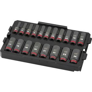 Shockwave Impact Duty™ Packout™ Socket Set - 3/8", Impact, Deep, 19, Lifetime Warranty