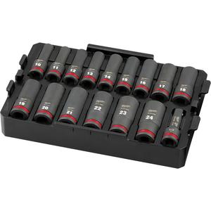 Shockwave Impact Duty™ Packout™ Socket Set - 1/2", Impact, Deep, 16, Lifetime Warranty