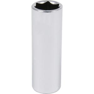 Chrome Socket - 1/2", 1-1/8", 6, Hand/Standard, Deep, Chrome Vanadium Steel