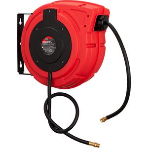 IAR-3850 Retractable Hose Reel - Air/Water, Single Hose, 50', 300 psi, 3/8" NPT, 36" Inlet Hose, Polypropylene, 100°C (210°F), '-10°C (14°F)