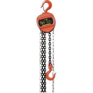 VCH Series Chain Hoist - 2200 lbs. (1 tons), 20', Heat-Treated Alloy Steel, ISO 9001-2000, ASME B30.16, 12-1/16", 6 mm, 80