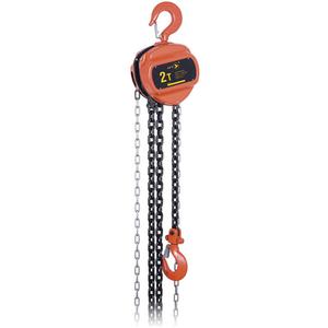VCH Series Chain Hoist - 4400 lbs. (2 tons), 10', Heat-Treated Alloy Steel, ISO 9001-2000, ASME B30.16, 17-1/2", 8 mm, 80