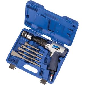 AH200SHD 6-Piece Super Heavy-Duty Air Hammer Kit - 3.7 CFM, 1/4" NPT, 95, 2000, 3/8", 3/4", 3.54", (5) Chisel bits; (1) Quick-change retainer; (1) Blow-mold case