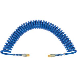 APUB-1425 Recoil Air Hose with Swivel Fittings & Protective Spring - 1/4", Polyurethane, 25', Air, '-15°C to +40°C (+5°F to +104°F)