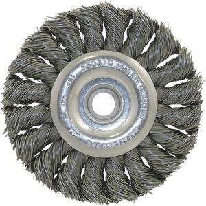 3K114 Unthreaded Knot Twisted Wire Wheel - 3-1/4", 1/2", 0.014", 3/8"-1/2, 25000 RPM