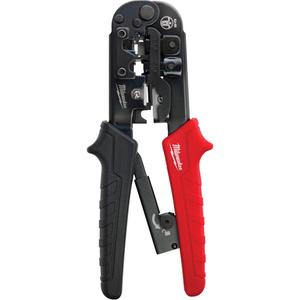 Ratcheting Pass-Through Crimper & Stripper - 3-17/50", Limited Lifetime Warranty, 7.41", 1.07"