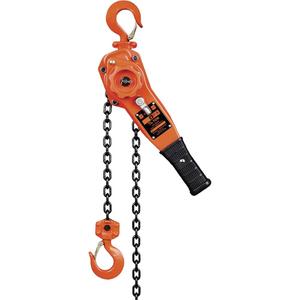 KLP-75L-5 KLP Series Lever Chain Hoists - 1500 lbs. (0.75 tons), 5', Steel, 42 lb, 5.6 mm, ISO 9001-2000 certified factory, ASME B30.16 standards, Heavy Duty