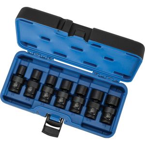 PSU712 Universal Socket Sets - 010-LXDZ643 - 1/2", Impact, Standard, 7, 1/2"; 11/16"; 13/16"; 3/4"; 5/8"; 7/8"; 9/16"; Blow Mould Case with Removable Lid, 1/2, ANSI|GGG-W-660A, Chrome Molybdenum