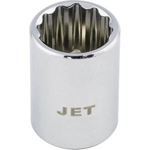 Chrome Socket - 3/8", 18 mm, 12, Hand/Standard, Standard, ANSI, CDA39-GP-12b, GGG-W-641E, Chrome, Chrome Vanadium, Regular