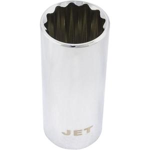 Chrome Socket - 1/2", 1", 12, Hand/Standard, Deep, ANSI, CDA39-GP-12b, GGG-W-641E, Chrome, Chrome Vanadium, Deep