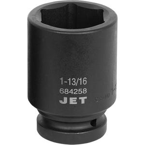 Socket - 1", 1-13/16", 6, Impact, Deep, ANSI, GGG-W-660A, Black Phosphate, Chrome Molybdenum, Deep