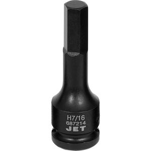 Impact Socket Bits - Hex, 1/2", 7/16", ANSI, GGG-W-660A, Black Phosphate, Chrome Molybdenum, Impact