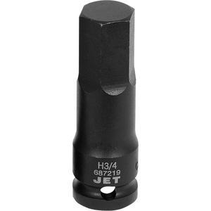 Impact Socket Bits - Hex, 1/2", 3/4", ANSI, GGG-W-660A, Black Phosphate, Chrome Molybdenum, Impact