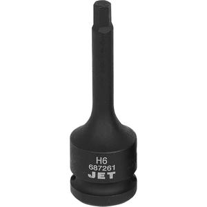 Impact Socket Bits - Hex, 1/2", 6 mm, ANSI, GGG-W-660A, Black Phosphate, Chrome Molybdenum, Impact