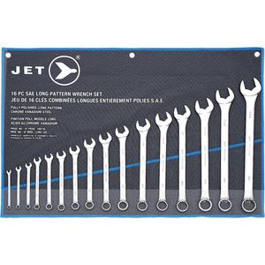 LCWS-16S Long Pattern Combination Wrench Sets - 16, Imperial, Combination, 1/4"; 5/16"; 3/8"; 7/16"; 1/2"; 9/16"; 5/8"; 11/16"; 3/4"; 13/16"; 7/8"; 15/16"; 1"; 1-1/16"; 1-1/8"; 1-1/4", Chrome Vanadium