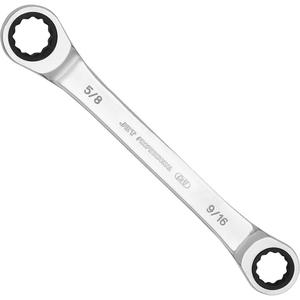 RDBS-4S Ratcheting Double Box Sets - 4, Imperial, Box, 5/16 x 3/8"; 7/16 x 1/2"; 9/16 x 5/8"; 11/16 x 3/4", Chrome Vanadium, Terylene Pouch