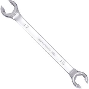 Metric Flare Nut Wrench - 010-LXDA450 - 15 x 17 mm, Polished, Chrome Vanadium, Open End