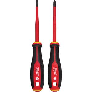 Insulated Slim Tip Screwdriver Set - 2 Pcs., Magnetic, Limited Lifetime Warranty, 1/4" Cabinet x 4"; #2 PH x 4", Metal, 12.64"