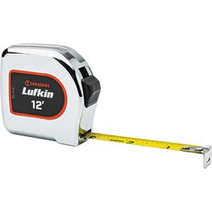 Legacy Chrome Case Yellow Clad Tape Measure - 12', 1/2", Imperial